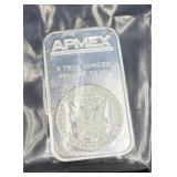 APMEX 5 OZ SILVER BAR - .999 FINE SILVER