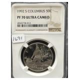 1992-S PROOF COLUMBUS HALF DOLLAR - NGC GRADED: