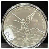 2017Mo MEXICO LIBERTAD 2 OZ SILVER ROUND