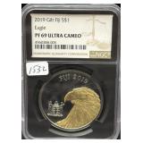 2019 GILT FIJI SILVER $1 EAGLE - NGC: PF69 ULTRA