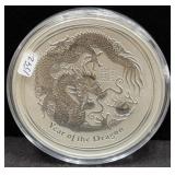 2012 YEAR OF THE DRAGON 10 OZ SILVER ROUND