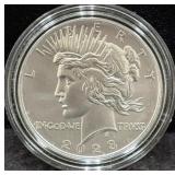 2023-P PEACE PROOF SILVER DOLLAR - W/COA AND BOX