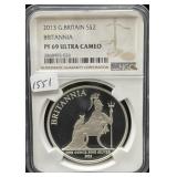 2013 G. BRITAIN 1 OZ SILVER 'BRITANNIA' COIN -