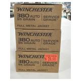 150 ROUNDS WINCHESTER 380 AUTO AMMO