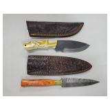 2 KNIVES - ONE DAMASCUS BLADE AND ONE FILE BLADE