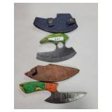 2 KNIVES - ONE DAMASCUS BLADE AND ONE FILE BLADE