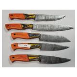 5 PC KNIFE SET WITH DAMASCUS BLADES