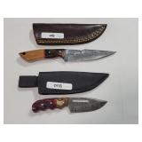 2 KNIVES WITH DAMASCUS BLADES