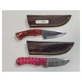 2 KNIVES - ONE WITH DAMASCUS BLADE AND ONE FILE