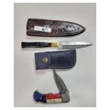 2 KNIVES: DAMASCUS BLADE BOOT KNIFE AND DAMASCUS