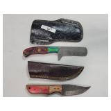 2 KNIVES WITH DAMASCUS BLADES