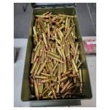 METAL AMMO CAN WITH UNKNOWN AMOUNT OF 357