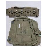 WWII ERA GAS MASK AND BANDOLIER BELT
