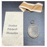 WWII GERMAN 'WEST WALL' MEDAL - WITH