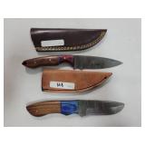 2 KNIVES WITH DAMASCUS BLADES