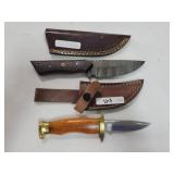 2 KNIVES - ONE IS DAMASCUS BLADE