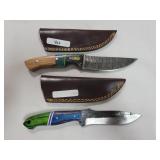 2 KNIVES - ONE DAMASCUS BLADE AND ONE FILE BLADE