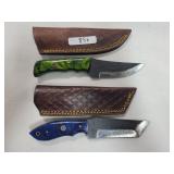 2 FILE BLADE KNIVES WITH SHEATHS