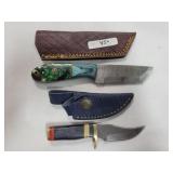 2 KNIVES WITH DAMASCUS BLADES