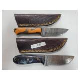 2 KNIVES WITH DAMASCUS BLADES