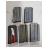 (5) 10 ROUND AR METAL MAGAZINES