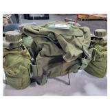 WEB BELT AND SHOULDER STRAP WITH 4 CANTEENS