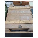 WOODEN CRATE WITH 2 SPAM CANS OF 5.45 AMMO