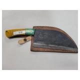 FILE BLADE CLEAVER WITH LEATHER SHEATH