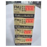 200 ROUNDS SELLLIER BELLOT 9MM AMMO