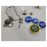BAG OF MISC PINS: POLITICAL