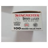 100 ROUNDS WINCHESTER 9MM LUGER