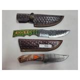 2 KNIVES - ONE DAMASCUS BLADE AND ONE FILE BLADE