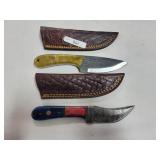 2 KNIVES - ONE DAMASCUS BLADE AND ONE FILE BLADE