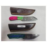 2 KNIVES WITH DAMASCUS BLADES