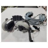 2 MILITARY STYLE AVIATOR HEAD SETS - CONDITION