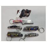 5 KEYCHAIN KNIVES:  FOLDING AND FIXED BLADE