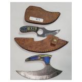 2 KNIVES WITH DAMASCUS BLADES