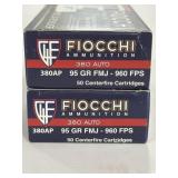 100 ROUNDS FIOCCHI  380AUTO AMMO
