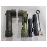 2 MILITARY FLASHLIGHTS, TACTICAL FLASHLIGHT AND