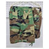 2 PAIR BDU CAMO PANTS - SIZE: MEDIUM - EXTRA SHORT