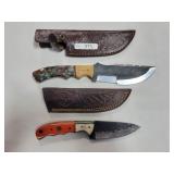 2 FILE BLADE KNIVES WITH SHEATHS