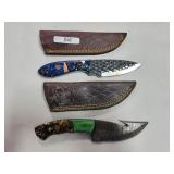 2 KNIVES - ONE DAMASCUS BLADE AND ONE FILE BLADE