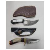 2 KNIVES WITH DAMASCUS BLADES