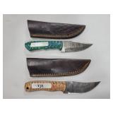 2 KNIVES WITH DAMASCUS BLADES