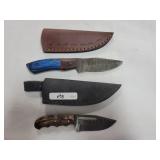 2 KNIVES WITH DAMASCUS BLADES