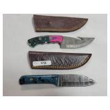 2 KNIVES WITH DAMASCUS BLADES