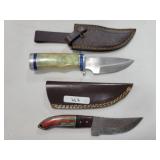 2 KNIVES - ONE WITH DAMASCUS BLADE