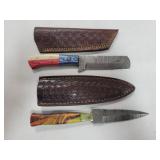 2 KNIVES WITH DAMASCUS BLADES