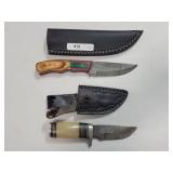 2 KNIVES WITH DAMASCUS BLADES