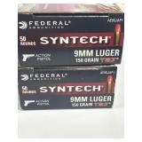 100 ROUNDS FEDERAL SYNTECH 9MM LUGER AMMO